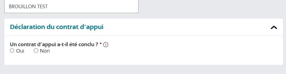Contrat d'appui