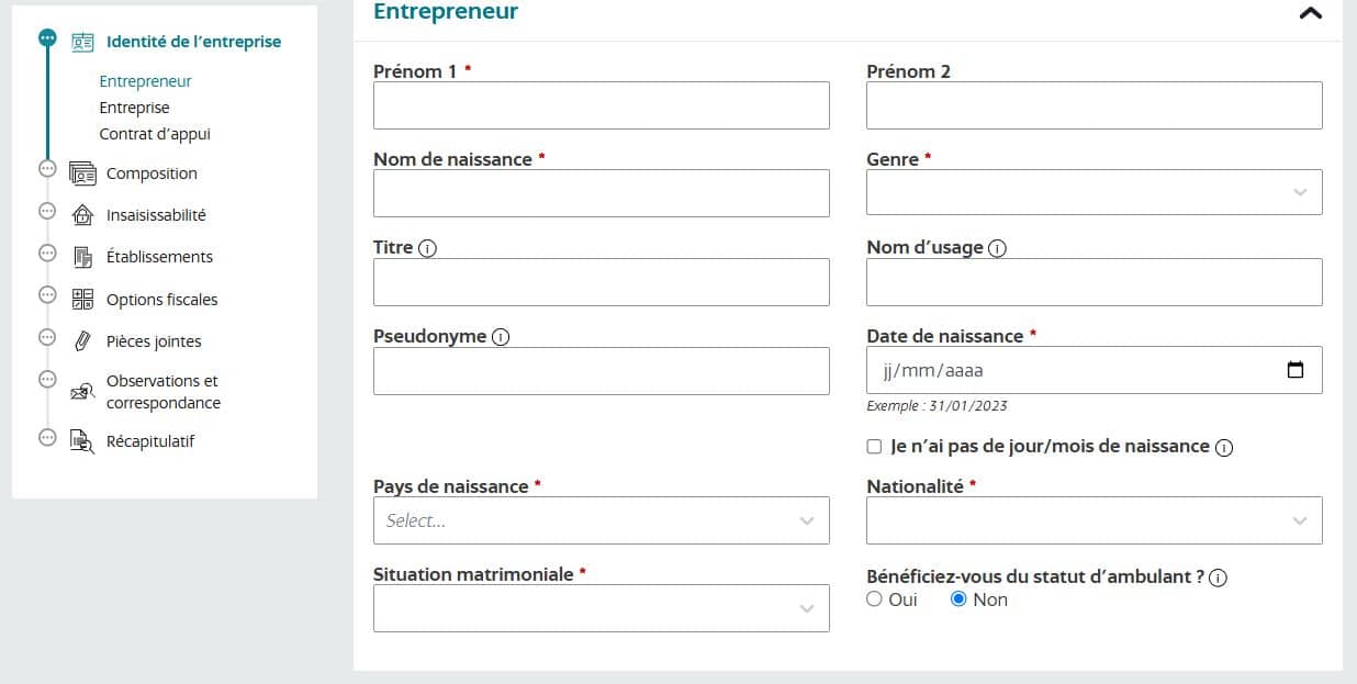 Renseignements personnels déclaration VDI