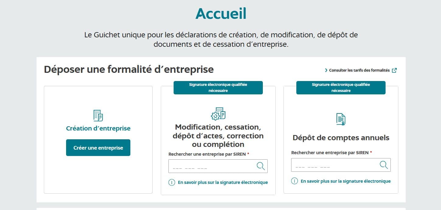 Création entreprise INPI